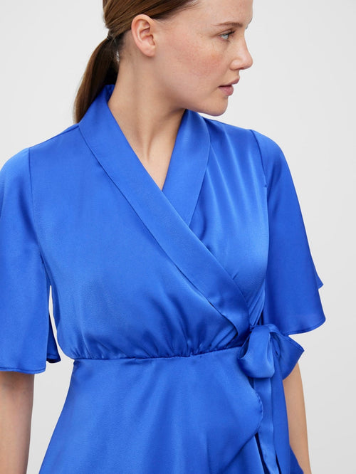 Amalia Wrap Top - Dazzling Blue - TeeShoppen Group™ - Formal Shirts & Blouses - Vero Moda