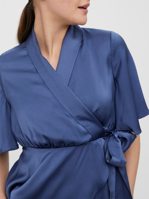 Amalia Wrap Top - Vintage Indigo - TeeShoppen Group™ - Formal Shirts & Blouses - Vero Moda
