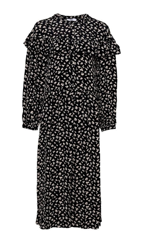 Amelia dress - Black flowered - TeeShoppen Group™ - Dress - Amis de Copenhague