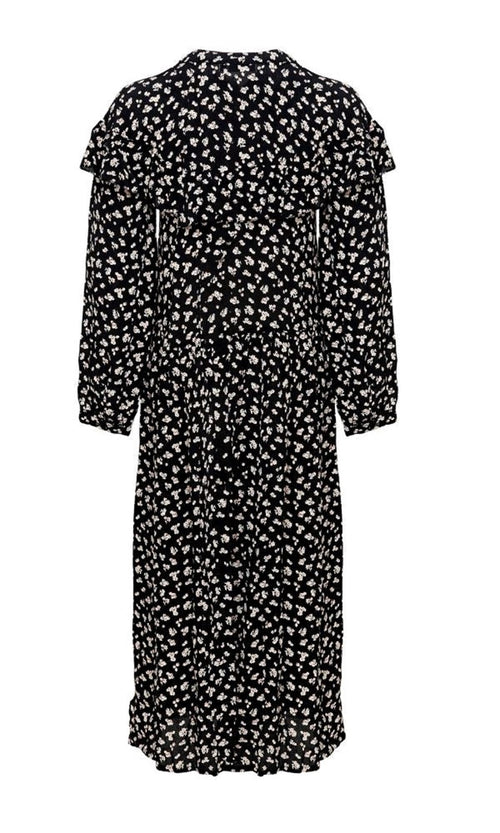 Amelia dress - Black flowered - TeeShoppen Group™ - Dress - Amis de Copenhague
