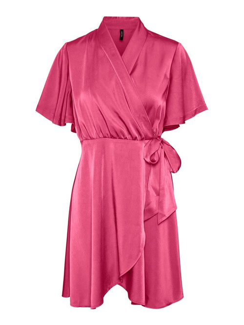 Amelia Wrap Dress - Hot Pink - TeeShoppen Group™ - Dress - Vero Moda