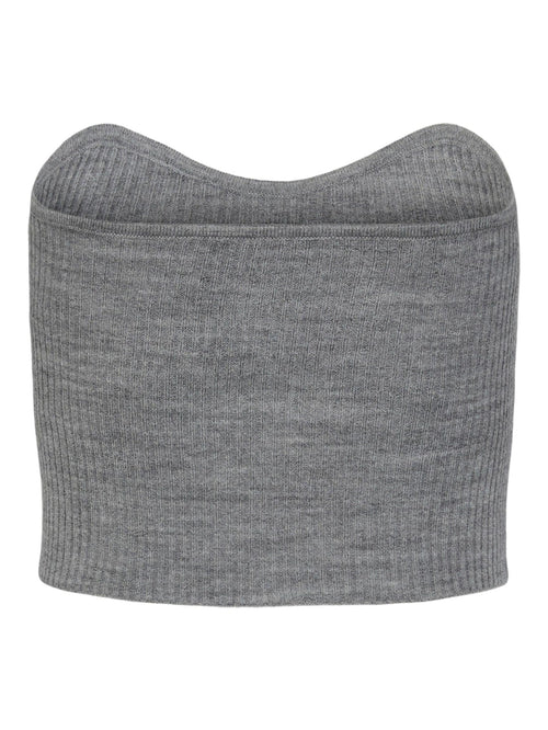 Angie Knit Tube Top - Light Grey Melange - TeeShoppen Group™ - T-shirt - PIECES