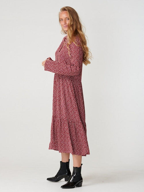 Anna long-sleeved dress - Sundried Tomato - TeeShoppen Group™ - Dress - Amis de Copenhague