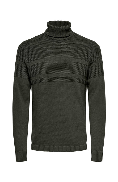 Bace Roll Neck - Peat - TeeShoppen Group™ - Knitwear - Only & Sons
