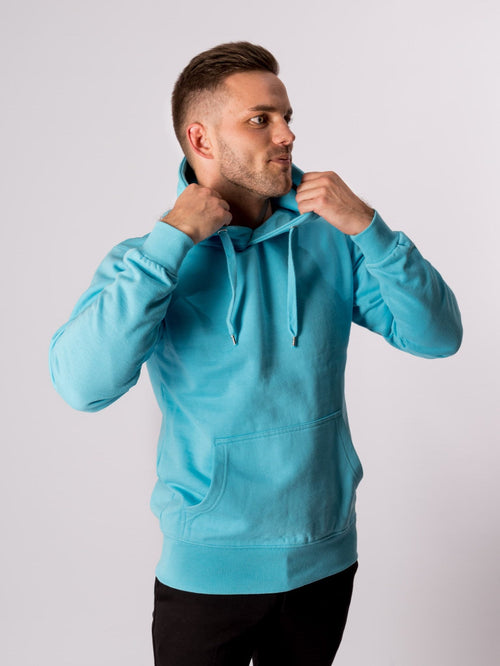 Basic Hoodie - Turquoise Blue - TeeShoppen Group™ - Shirt - TeeShoppen