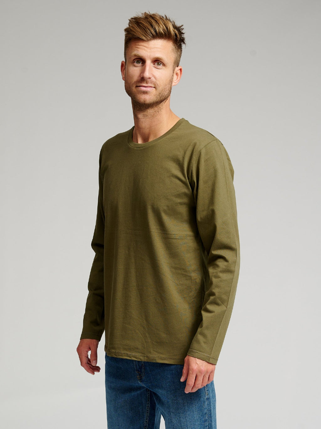 Basic Long-sleeved T-shirt - Army Green