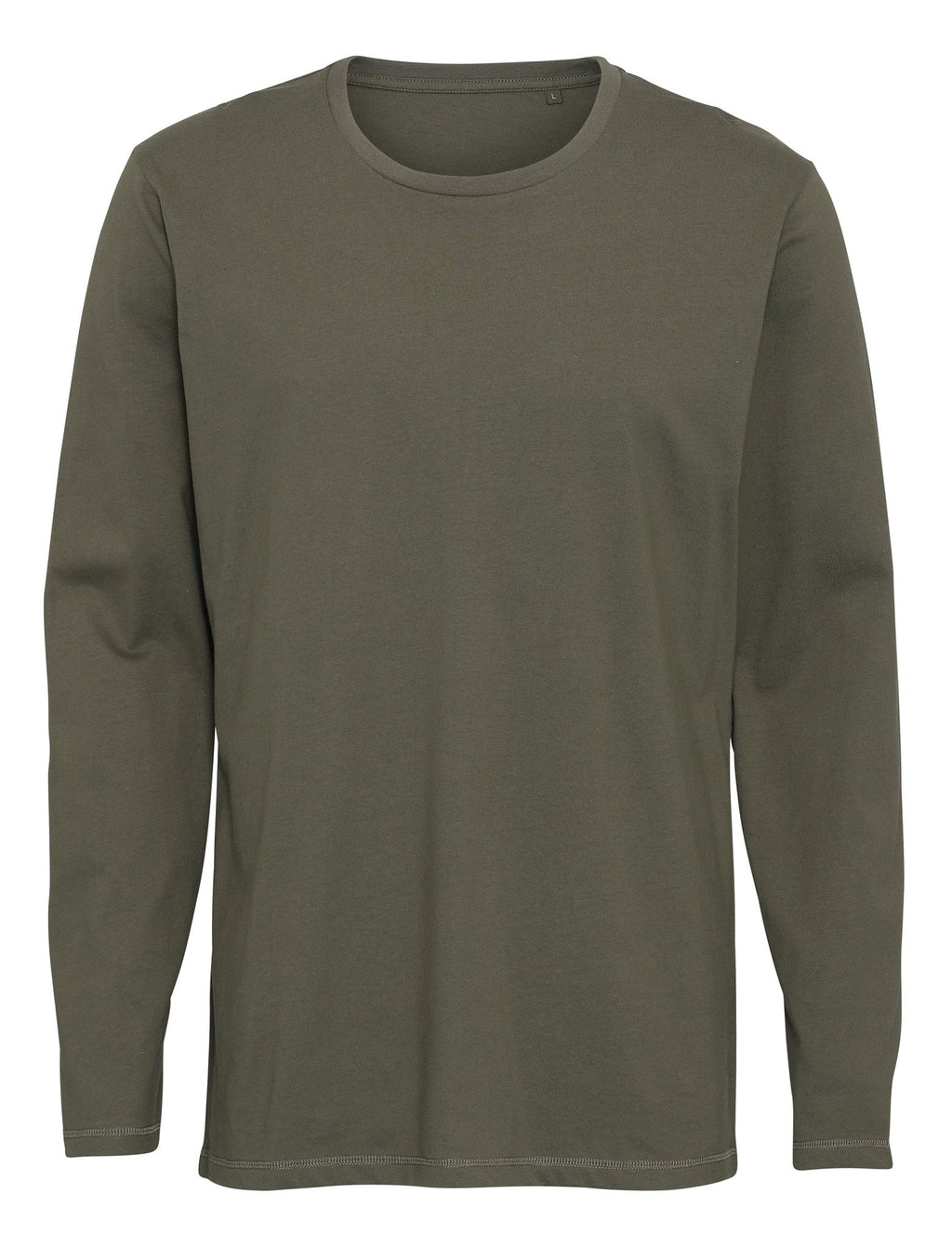 Basis langärmeliges T-Shirt-Armeegrün