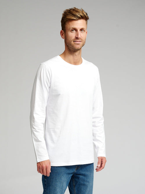Basic Long-sleeved T-shirt - White - TeeShoppen Group™ - T-shirt - TeeShoppen