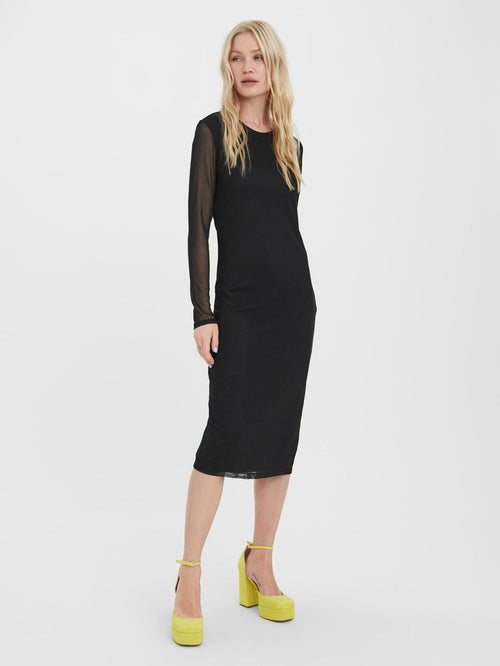 Bella Calf Kjole - Sort - TeeShoppen Group™ - Dress - Vero Moda