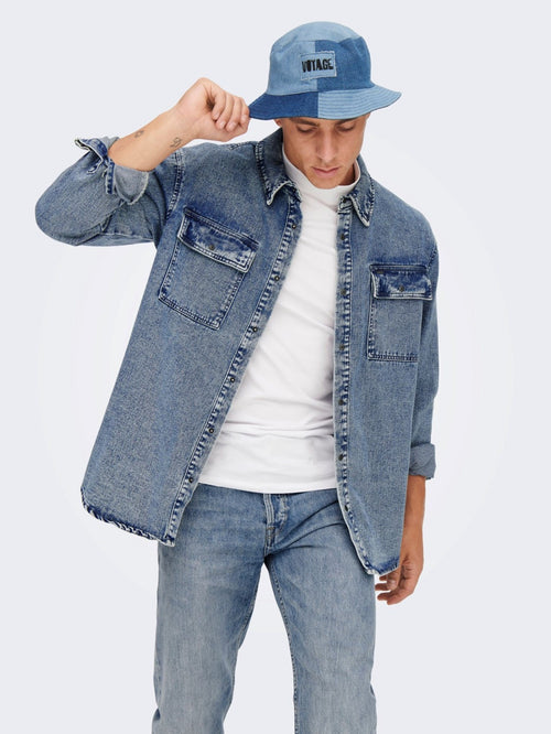 Bill Washed Overshirt - Blue Denim - TeeShoppen Group™ - Formal Shirts & Blouses - Only & Sons