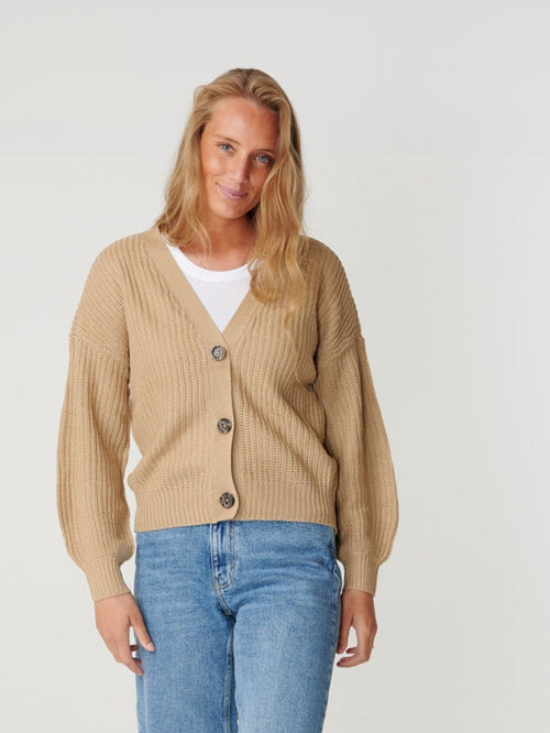 Button Cardigan - Beige - TeeShoppen Group™ - Knitwear - ONLY