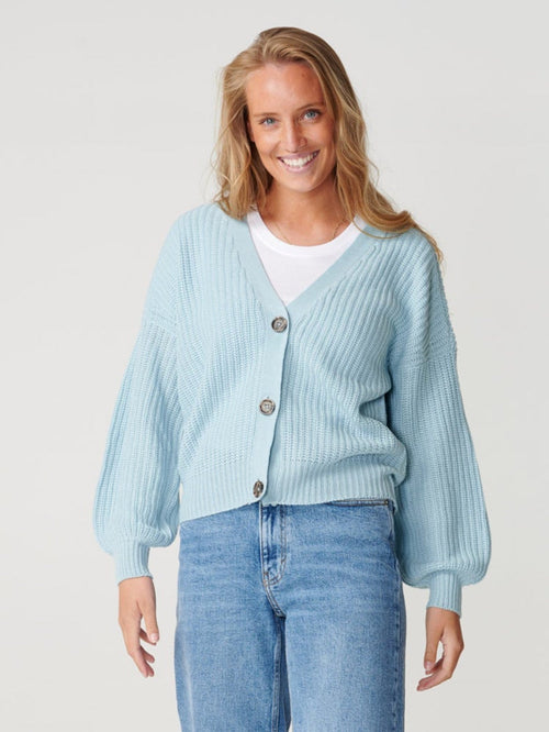 Button Cardigan - Blue fog - TeeShoppen Group™ - Knitwear - ONLY