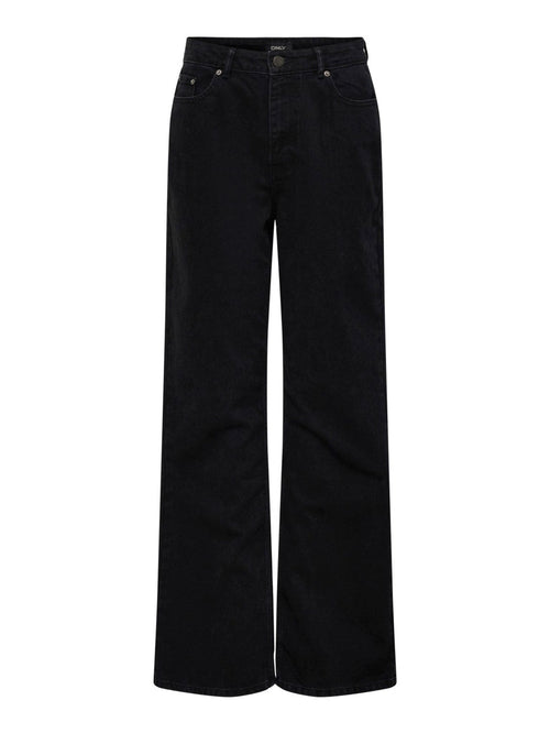 Camille Wide Leg Jeans - Black Denim - TeeShoppen Group™ - Jeans - ONLY