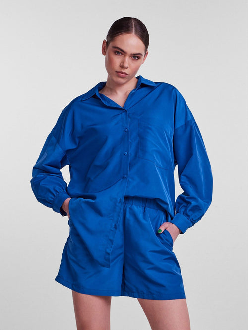 Chrilina Oversized Shirt - Mazarine Blue - TeeShoppen Group™ - Formal Shirts & Blouses - PIECES