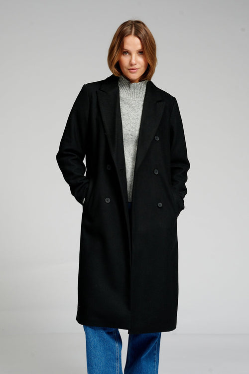 Classic Wool Coat - Black - TeeShoppen Group™ - Jacket - TeeShoppen