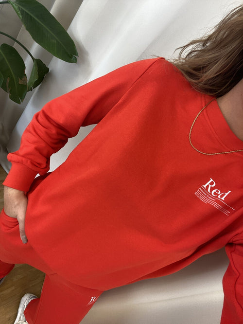 Color Reg Sweater - Red - TeeShoppen Group™ - Shirt - ONLY