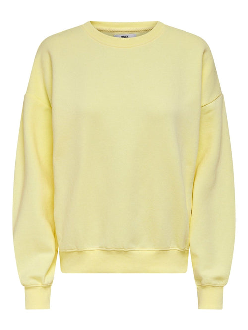 Comfy crewneck - Pastel yellow - TeeShoppen Group™ - Shirt - ONLY