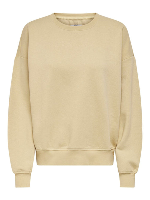 Comfy crewneck - Sand colored - TeeShoppen Group™ - Shirt - ONLY