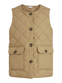 Cooli Quilted Short Vest - Beige