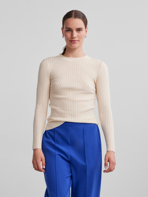 Crista Knit Top - Birch - TeeShoppen Group™ - Knitwear - PIECES
