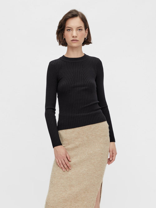 Crista Knit Top - Sort - TeeShoppen Group™ - Knitwear - PIECES