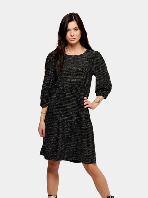 Dress with mica stripes - Black - TeeShoppen Group™ - Dress - Vero Moda
