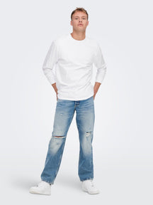 Kante lose Jeans - hellblauer Denim