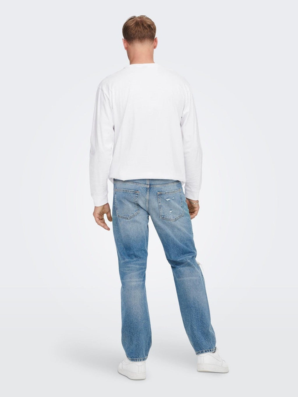 Kante lose Jeans - hellblauer Denim