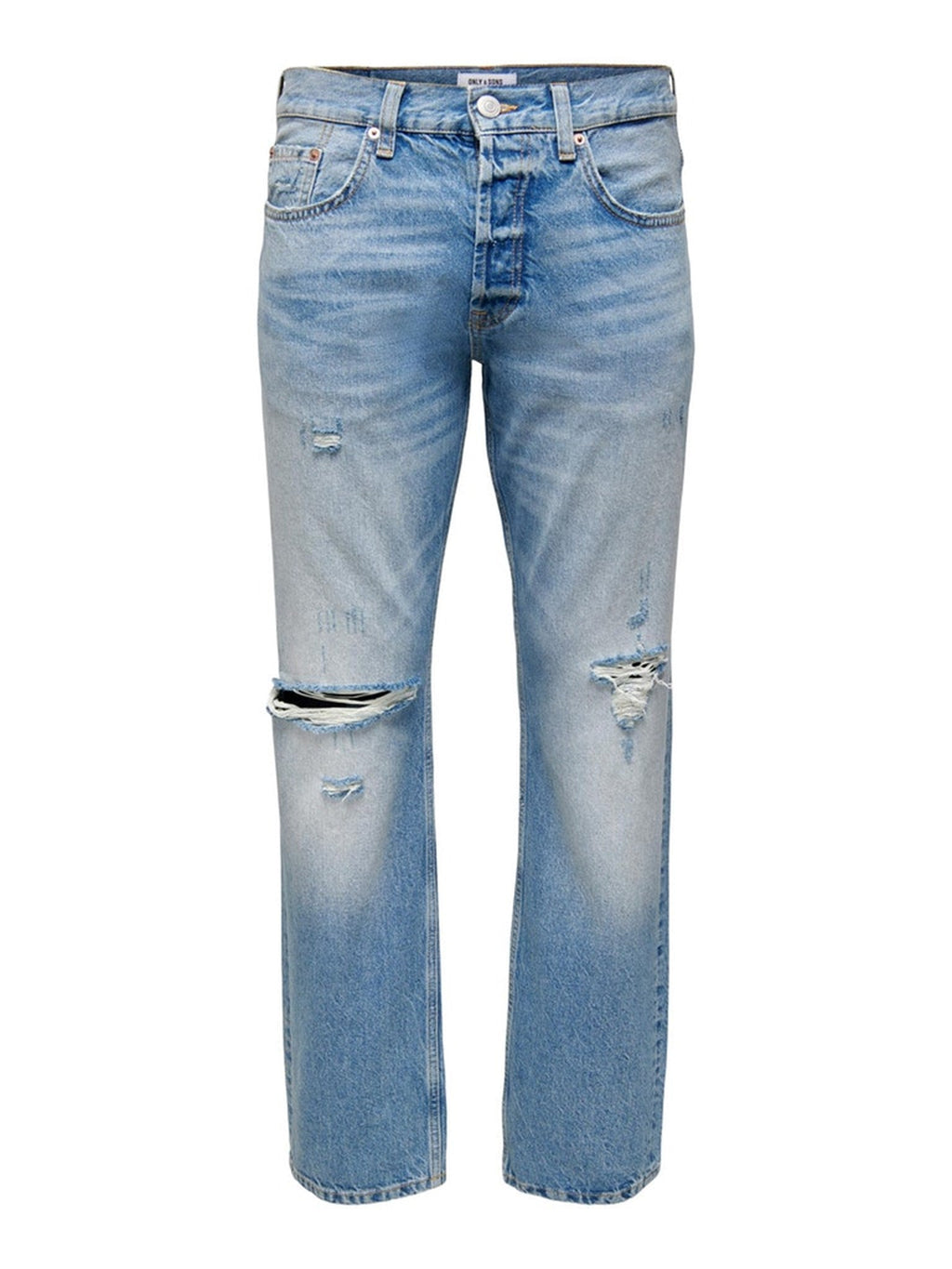 Kante lose Jeans - hellblauer Denim