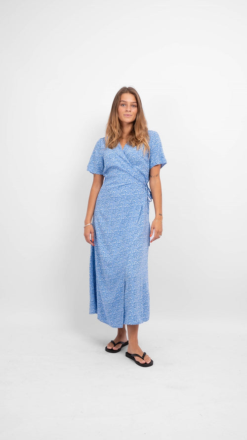 Ema Elise Wrap Dress - Marina - TeeShoppen Group™ - Dress - Object