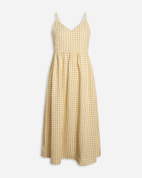 Era Dress - Yellow Checkered - TeeShoppen Group™ - Dress - Sisters Point