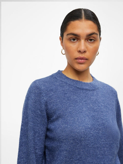 Eve Nonsia Pullover - Bijou Blue - TeeShoppen Group™ - Knitwear - Object