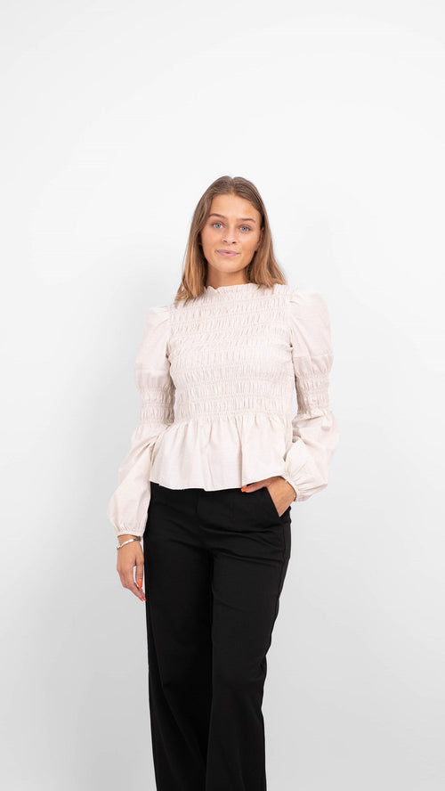 Gwenda Long Sleeved Top - Pumice Stone - TeeShoppen Group™ - Formal Shirts & Blouses - ONLY