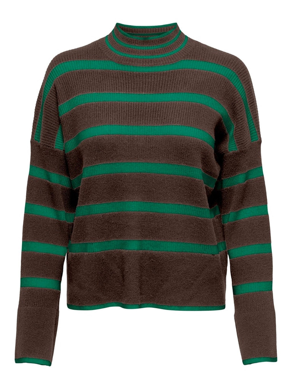 Highneck Pullover - Hot Fudge/Green