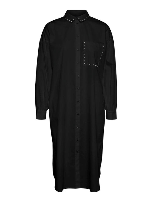 Hillan Long Shirt - Black - TeeShoppen Group™ - Dress - Vero Moda