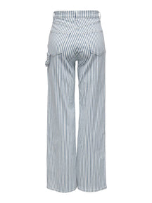 Hoffnung hoher Taille gestreift Pants - Weiß Blau