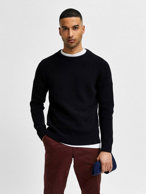 Irven Knit sweater - Black - TeeShoppen Group™ - Knitwear - Selected Homme