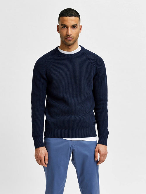 Irven Knit sweater - Navy - TeeShoppen Group™ - Knitwear - Selected Homme