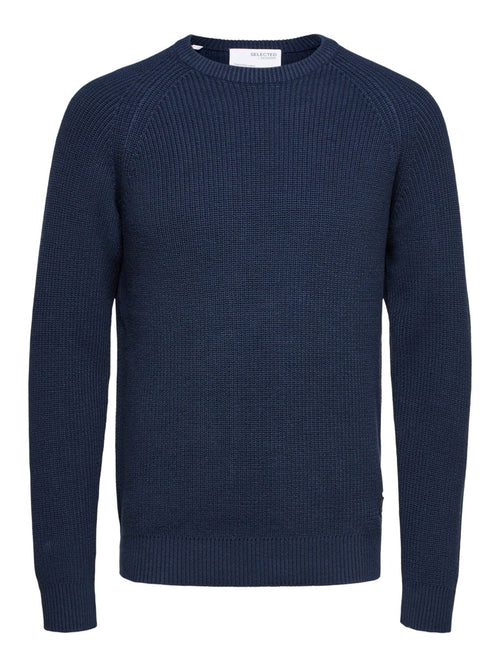 Irven Knit sweater - Navy - TeeShoppen Group™ - Knitwear - Selected Homme