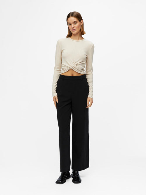 Jamie Cropped Top - Sandshell - TeeShoppen Group™ - T-shirt - Object