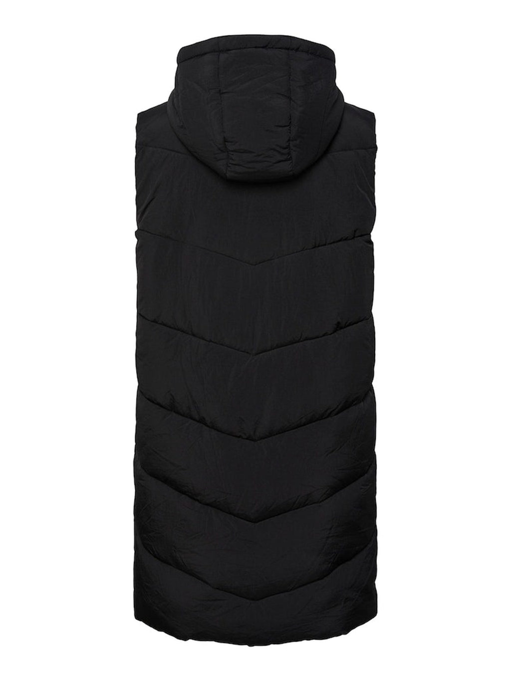 Jamilla Long Puffer Weste - Schwarz