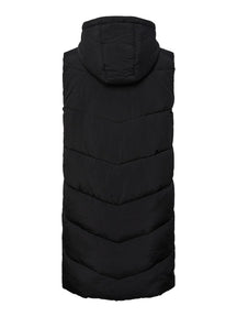 Jamilla Long Puffer Weste - Schwarz