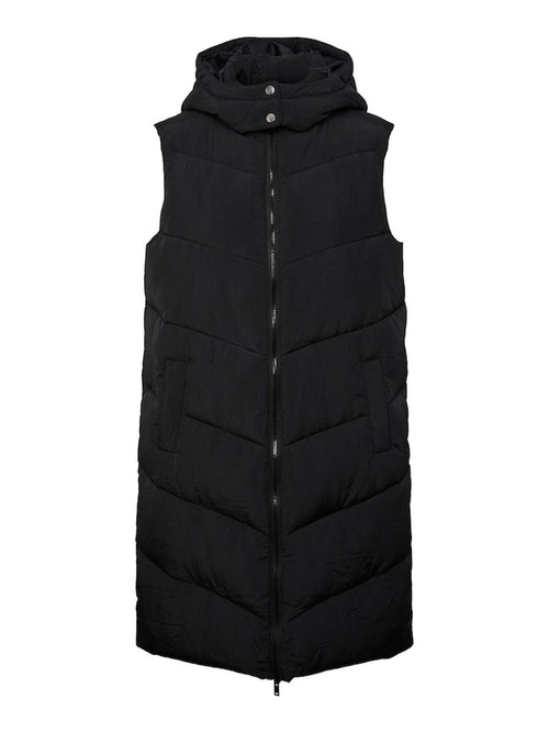 Jamilla Lang Puffer Vest - Sort - TeeShoppen Group™ - Jacket - PIECES