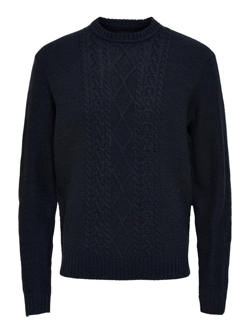 Kevin Crew Neck - Dark Navy - TeeShoppen Group™ - Knitwear - Only & Sons