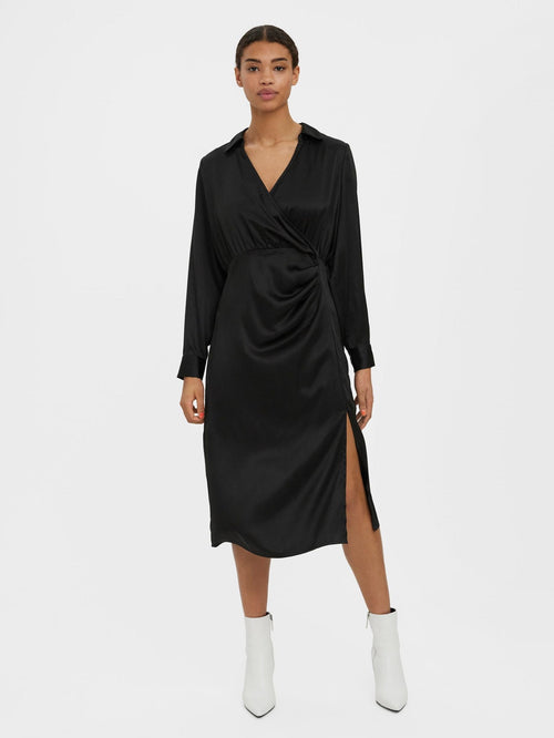 Kleo Calf Skjortekjole - Sort - TeeShoppen Group™ - Dress - Vero Moda