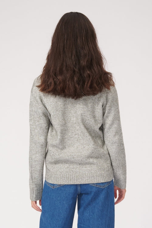 Knitted Cardigan - Light Grey Melange - TeeShoppen Group™ - Knitwear - TeeShoppen