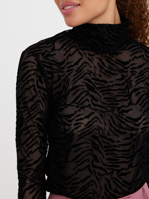 Koko High Neck Top - Black Tiger - TeeShoppen Group™ - Formal Shirts & Blouses - Vero Moda