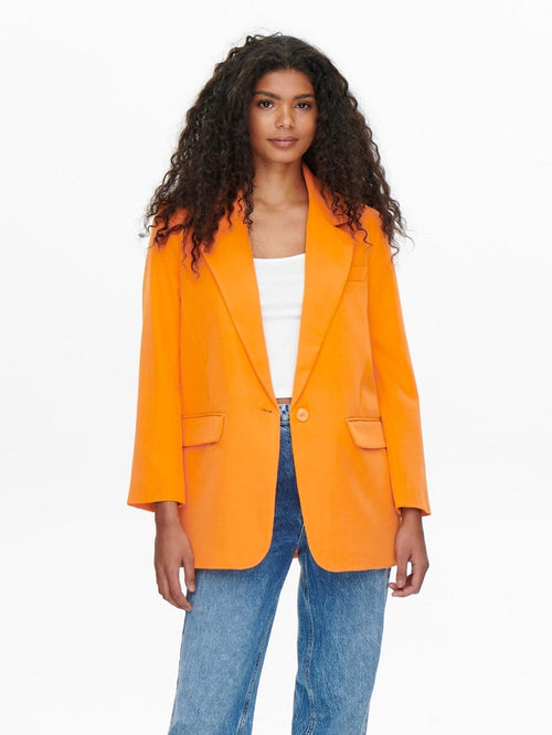 Lana-Berry Oversized Blazer - Flame Orange - TeeShoppen Group™ - Blazer - ONLY
