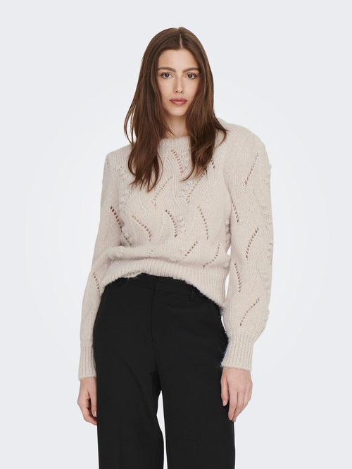 Leilani Striktrøje - Pumice Stone - TeeShoppen Group™ - Knitwear - ONLY
