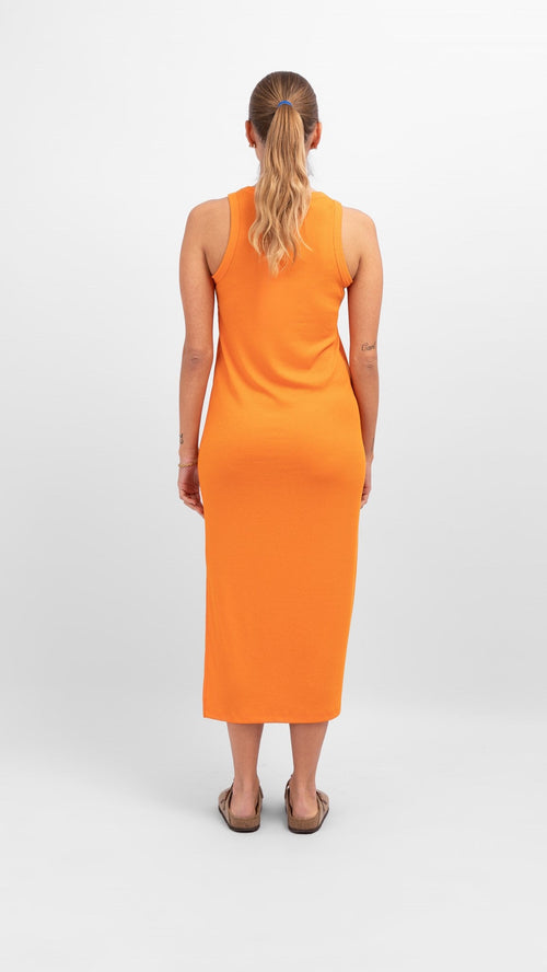 Line Summer Dress - Persimmon Orange - TeeShoppen Group™ - Dress - ONLY